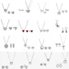 Collana in argento sterling 925 con cuore sublime, simbolo eterno, collana con clavicola, semplice e versatile set di orecchini con fiocco di neve per donna