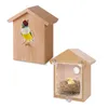لوازم الطيور الأخرى منزل الطيور الخشبية معلقة العش مع حلقة منزل حديقة الساحة في الهواء الطلق.