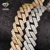 2024 Fashionable Hip Hop 20mm Chain S925 Silver Yellow Gold Plated Diamond Moissanite Chain Men Cuban Link Moissanite Necklace