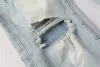 Lila varumärke jeans herrar mager jeans gata trasiga hål denim byxor c3 blå nödställd smal passformade byxa smal benbyxor Cyd24030602