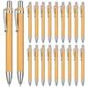 100 Stuks Veel Bamboe Balpen Stylus Contact Kantoor Schoolbenodigdheden Pennen Schrijven Geschenken Blauwe Inkt 240229