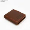 Money Clips % Genuine Leather Wallet Men The Secret Life Of Walter Mitty Wallet Vintage Handmade Crazy Horse Cowhide Trifold Mens wallet L240306