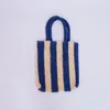 Rund designer handväska liten korgväska lyxig handväska tygväska modedesigner väska stråväska strandväska modemesh ihålig vävd för sommarsolnedgång ljus