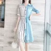 Abito da donna nuovo coreano asimmetrico elegante abito patchwork cintura moda tinta unita Allmatch Vneck stile giovane semplicità abbigliamento