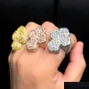 Band Rings Arrive Cross Finger Ring Iced Out Cubic Zircon Prong Setting Cz Fashion Luxry Men Boy Hip Hop Jewelry Drop Delivery Dhcap