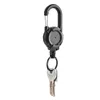 Anahtarlıklar Landards 1pcs Antitheft Metal Easytopull Backle Halat Elastik Anahtarlık Sportif Geri Çekilebilir Key Ring Anti Lost