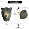 Masques de créateurs Masque d'ours Mascara Latex Full Face Améliorer Mascarade Cosplay Rave Funny Animal Head Cover Horreur Déguisement Hommes Halloween Costume