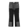 Streetwear Speckled Ink Color Match Y2K Baggy Jeans for Men Patchwork Rage Fringe Micro Denim Trousers Oversized Loose Cargos 240304