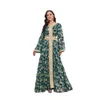 MT084 Mellanöstern Foreign Trade Dubai Evening Dress Muslim Clothing Dress Bottom Grab Flower Hot Stamped Fashion Robe