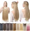 Sarla no clip Halo Hair Extension Ombre الاصطناعية الطبيعية المزيفة المزيفة الخاطئة طويلة قصيرة الشعر الأشقر الشقراء للنساء 2208544311