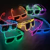 Óculos de festa com iluminação LED sem fio EL Wire Óculos brilhantes no escuro Óculos de néon femininos masculinos óculos de sol fantasia para festa de festival de carnaval de Halloween