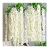 Wedding Decorations Artificial Wisteria Vine Rattan Silk Flower 1.5 Meter Centerpieces Bouquet Garland Ornament Drop Delivery Party Dhksx