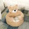 Süper yumuşak köpek yatak sevimli kış sıcak ayı kucak kedi uyuyan paspas yarı kaplı köpek yavrusu peluş peluş yuva yastık kanepe evcil hayvan malzemeleri 240220