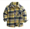 Autumn Boys Shirts For Girl Plaid Långärmning TurnDown Collar Tonåring Toppar Bomull Barnkläder Barnkläder Skjorta12028815745130