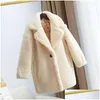 衣類セット2022冬のファッションガールズフェイクファーコートテディベアロングジャケットとコートは暖かいパーカーキッズアウターウェア服dhotaを厚くします