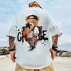High Street Brand Hiphop Niche Свободная короткая футболка Мужская мода Oversize Пара с половиной рукавов Instagram Trend