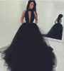 2019 Black Color Prom Dress عالي الجودة مثير Ballgown Deep Vneck Long Evening Party Bord بالإضافة إلى حجم Vestidos de Festa7136061