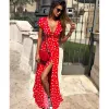 Abiti Estate Donna Abito Donna incinta Sexy scollo a V Polka Dot Abito lungo maxi Moda Abito premaman Lady Party Beach Wear Vestidos