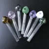 Strawberry Smoking Pipes Multicolor Pyrex Glass Oil Burner Pipes Straight Type Glass Pipes New Arrivals 10pcs SW42 LL