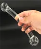 Transparent Dong Double Ended Headed Glass Dildo Crystal Fake Penis Women Kvinnliga Masturation Tools Anal Butt Plugs Vuxen Sex T7720504