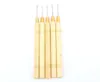 5pcslot Wooden Handle Pulling Needle Micro Rings Loop Hair Extension Hair Tools For Human Hair Wigs2244939