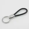 Fashion stainless steel circle cool luxury genuine leather holder keychain circle keyring for men gift never change color or fade240f