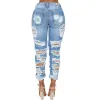 Jeans Fashion Ripped Jeans pour femmes pantalons droits en jean