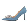 Mach Triple Heart Satin Pump-Schuhe Lackleder Kristallverzierte Abendschuhe Denim-Damen-Stiletto-Absatz-Abendschuhe Designer Cleo Crystal Pink Hochzeitsschuh