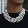 2024 Fashionabla hiphop 20mm Chain S925 Silver Yellow Gold Plated Diamond Moissanite Chain Men Cuban Link Moissanite Necklace