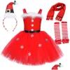 Girl'S Dresses Girls Dresses Christmas Santa Claus Costumes For Xmas Tutu Dress Outfit Kids Year Princess Children Miss Clothes Drop D Dh5Yp