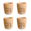 Gobelets 4 paquets de tasses à thé en bambou naturel, eau japonaise pour boire du café/vin/boisson au lait, ensemble de verres