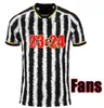 Fans Soccer Jerseys 22 23 24 Home Away Milik Di Maria Vlahovic Kean Pogba Chiesa McKennie Locatelli Football Shirt 2023 2024 Kits Men Unifor Juventus