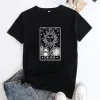 Camiseta o sol tarô cartão camisa celestial bruxa espiritual tarô leitura camisetas estéticas mulheres mística boho astrologia camisetas topos