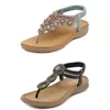 Böhmische Sandalen Damen Hausschuhe Keil Gladiator Sandale Damen elastische Strandschuhe String Bead Color29 GAI TR