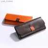 Clips de dinero Cartera larga para mujer Cuero genuino La billetera Embrague Estilo casual simple Cuero curtido vegetal Cartera femenina Cierre Cartera de mano L240306