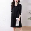 Light Luxury, Fashionable Temperament, Small Black Dress for Women in Spring 2024, New Solid Color, High-end, Minimalist Black, Loose Fitting and Stylish Skirt