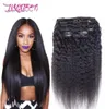 Brazilian Virgin Human Hair Kinky Straight Clip In Hair Extensions 100g Body Wave Natural Color Kinky Straight Clip In Hair Extens9739830