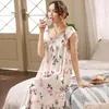 Women's Sleepwear Brand 4XL Faux Silk Female Sexy Spaghetti Strap Ladies Nightwear Floral Dress Elegant Womens Satin Nightgowns Night