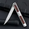 Upgrade D2 Outdoor Magic Pen Small Fold Blade Sharp Bearing Stainless Steel Fruit Mini Wooden Handle Knife 340478