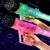 Toys Gun 21 36 Holes Gatling Soap Bubble Machine Toy Water Gun Bubble Rocket Launcher Automatic Blower For Kids Children Birthday Wedding Party 240306