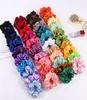 INS 60pcslot neueste Frauen Seide Solide Scrunchies Elastische Satin Haarbänder Mädchen Haargummi Haar Seil Haar Zubehör Ganze 570 Y1196338