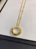 Joyería de diseño Collar de amor de oro y diamantes Colgante circular Clásico de lujo para mujer Cadena larga Titanio Plata Oro Pated con caja