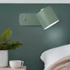Vägglampa nordisk roterande säng med switch rumsläsning ljusgång sovrum skrivbord levande led inre belysning dekor