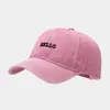 Top Caps merhaba. Kadınlar için Mektup Nakış Beyzbol 2024 Yıkanmış Baba Şapkası Erkekler Siyah Hip Hop Sıkıntılı Cap Sıradan Snapback Hats