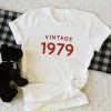 T-shirt vintage 1979 Tshirt Femmes 45 ans 45e cadeau d'anniversaire Girls Maman Femme fille Party Top Tshirt Cotton Streetwear Tee Shirt