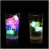 Night Lights Led Glowing Light Up Ice Cubes Slow Flashing Color Changing Cup Without Switch Wedding Party Halloween Decoration8006018 Dh6Sy