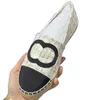 Pantofole nuove pompe di lusso scarpe da pescatore di marca da donna scarpe firmate con tacco piatto scarpe casual con paillettes brillanti scarpe di tela slip on scarpe da esterno di marca di lettera antiscivolo