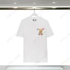 2024 Primavera / Verano Moschinoes Camiseta de mujer Oso de peluche dibujado a mano dibujo estampado holgado unisex de manga corta Camiseta de algodón puro versión de moda ha