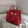 Totes sac à main en cuir véritable L sac de Crocodile carré 25cm de haut sac en peau de Crocodile sac pour femme fait à la main trois sac en peau MAZF