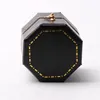 Mini black octagonal box PU leather advanced vintage jewelry display recommended wedding diamond ring box 240222